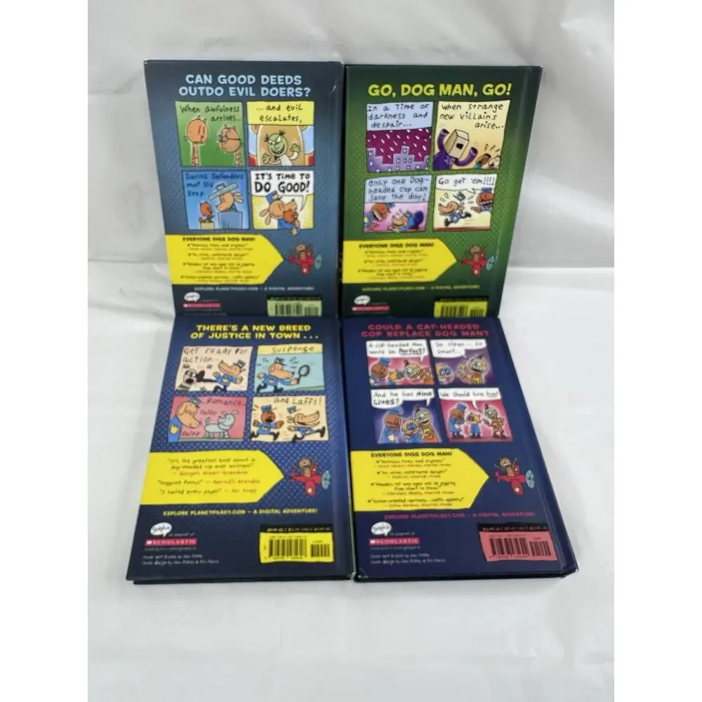 Dog Man Books Lot of 4 Hardcover Dav Pilkey Graphic Novel Set Series